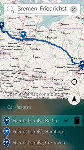 Marble Maps on SailfishOS: Editing a route